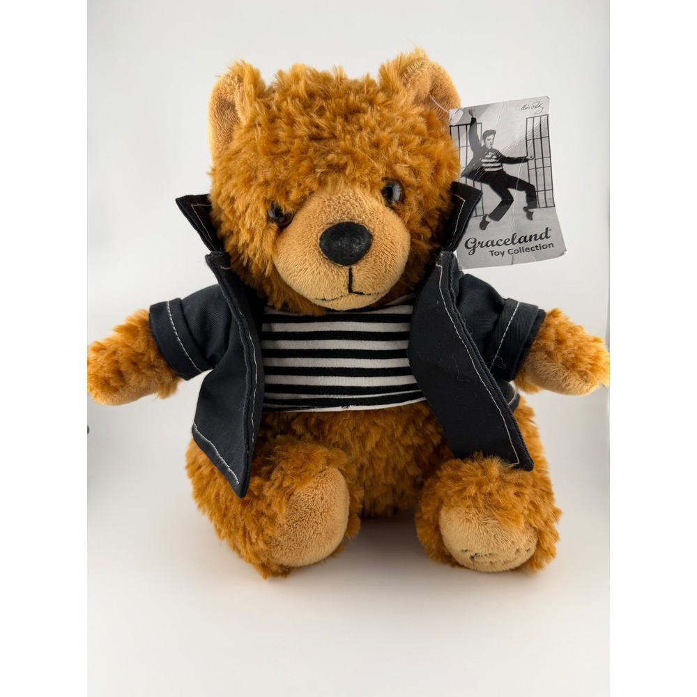 RARE Elvis Presley Graceland Jailhouse Rock Bear 9" Brown Retro Rockabilly Plush